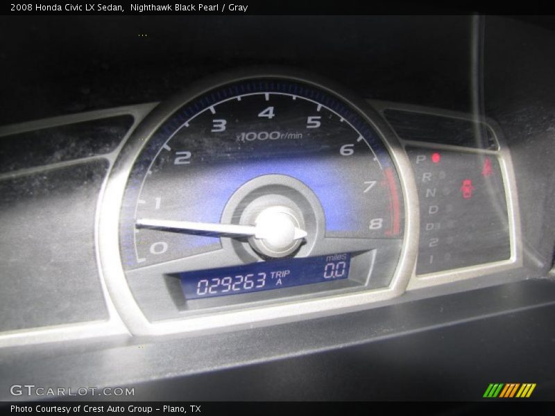 Nighthawk Black Pearl / Gray 2008 Honda Civic LX Sedan