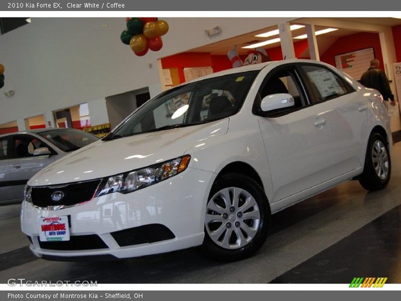 Clear White / Coffee 2010 Kia Forte EX
