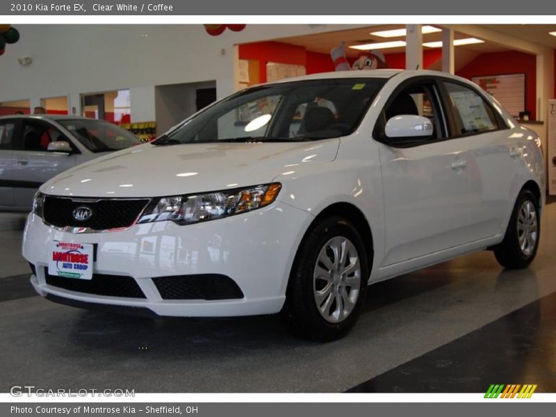 Clear White / Coffee 2010 Kia Forte EX