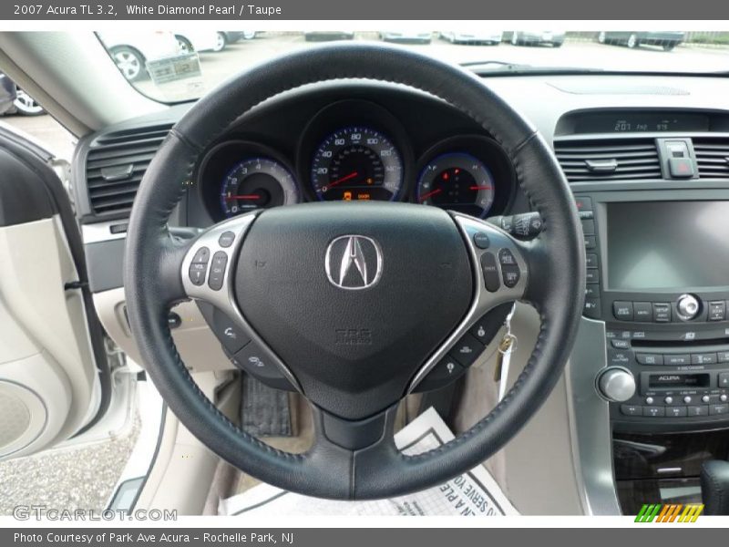 White Diamond Pearl / Taupe 2007 Acura TL 3.2