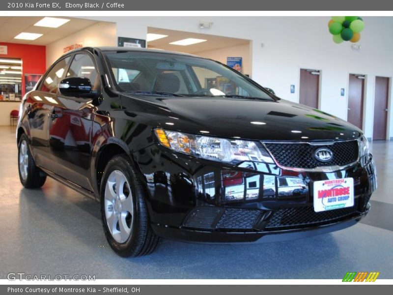 Ebony Black / Coffee 2010 Kia Forte EX