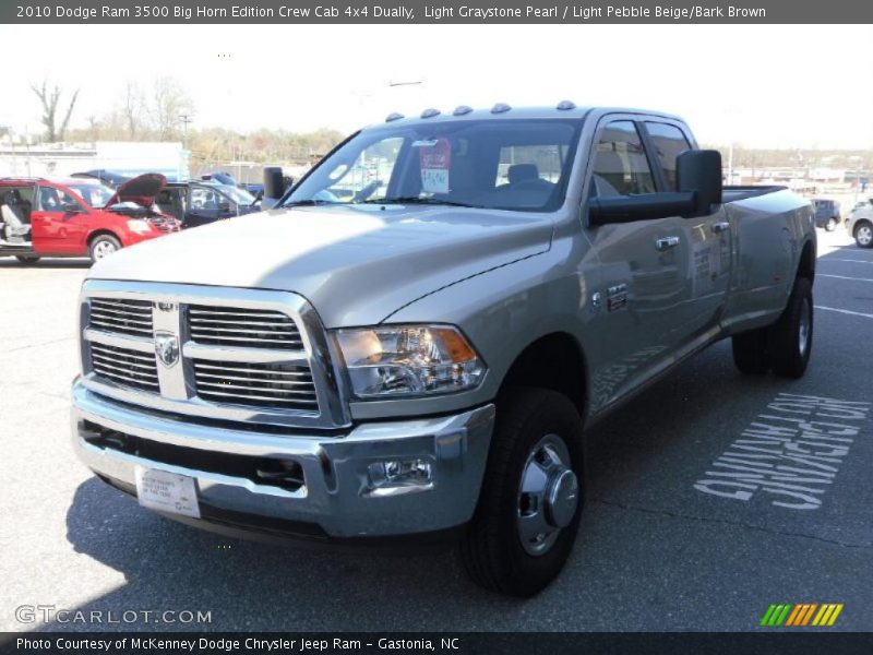 Light Graystone Pearl / Light Pebble Beige/Bark Brown 2010 Dodge Ram 3500 Big Horn Edition Crew Cab 4x4 Dually