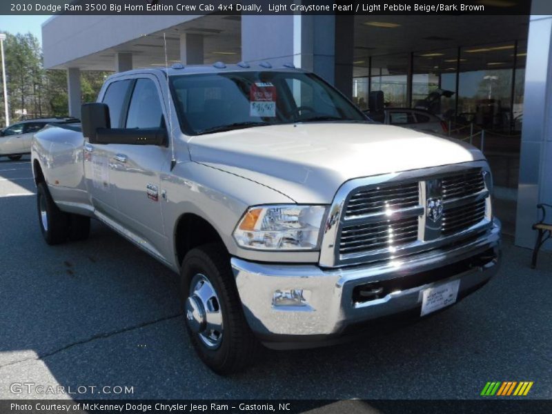 Light Graystone Pearl / Light Pebble Beige/Bark Brown 2010 Dodge Ram 3500 Big Horn Edition Crew Cab 4x4 Dually