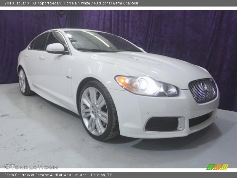 Porcelain White / Red Zone/Warm Charcoal 2010 Jaguar XF XFR Sport Sedan