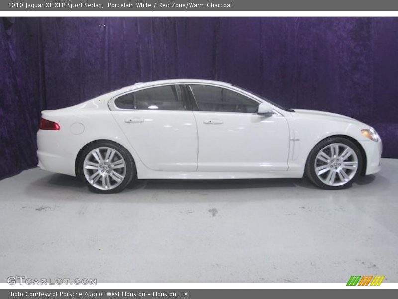 Porcelain White / Red Zone/Warm Charcoal 2010 Jaguar XF XFR Sport Sedan