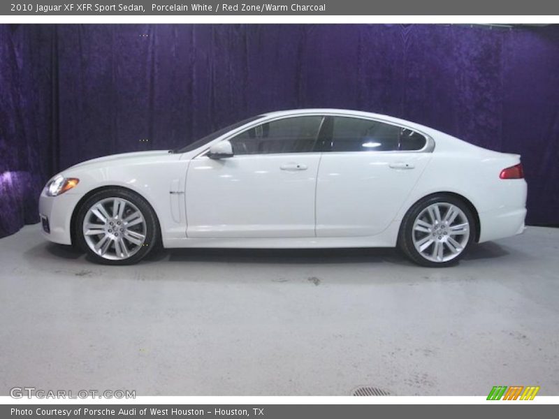 Porcelain White / Red Zone/Warm Charcoal 2010 Jaguar XF XFR Sport Sedan