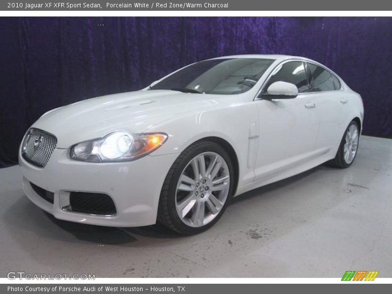 Porcelain White / Red Zone/Warm Charcoal 2010 Jaguar XF XFR Sport Sedan