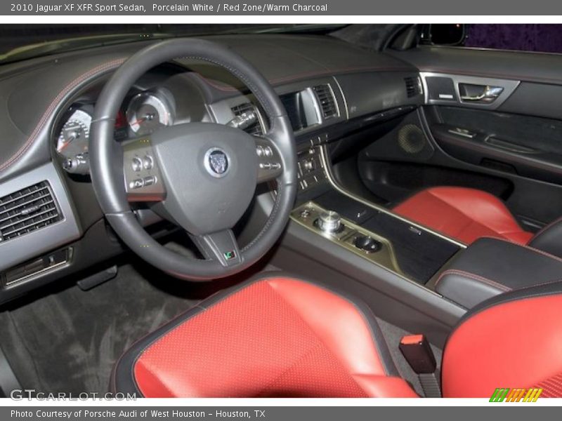 Porcelain White / Red Zone/Warm Charcoal 2010 Jaguar XF XFR Sport Sedan