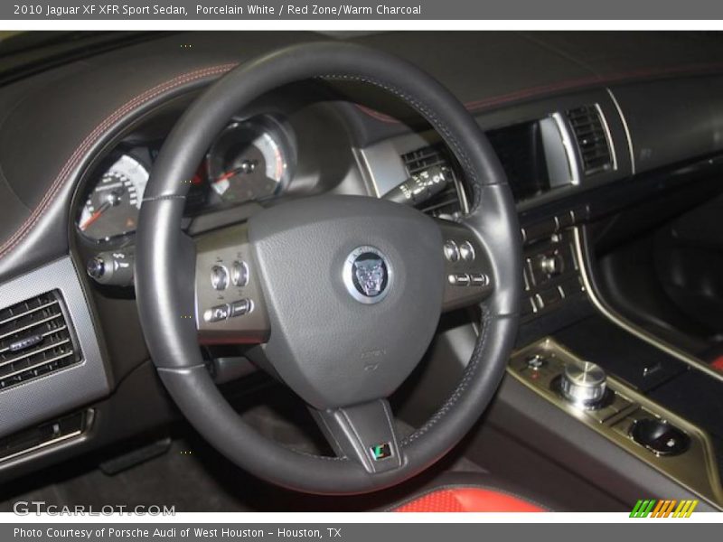 Porcelain White / Red Zone/Warm Charcoal 2010 Jaguar XF XFR Sport Sedan