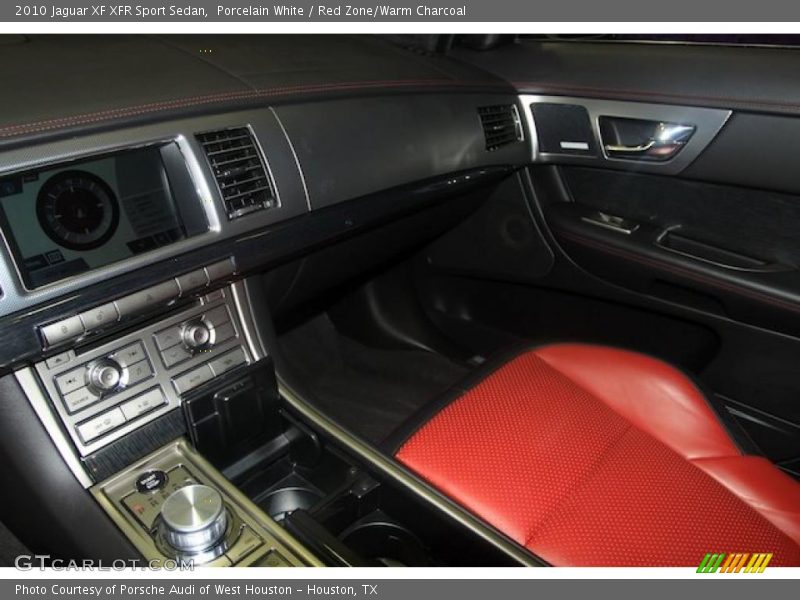 Porcelain White / Red Zone/Warm Charcoal 2010 Jaguar XF XFR Sport Sedan