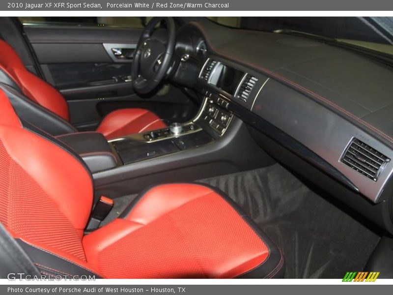 Porcelain White / Red Zone/Warm Charcoal 2010 Jaguar XF XFR Sport Sedan