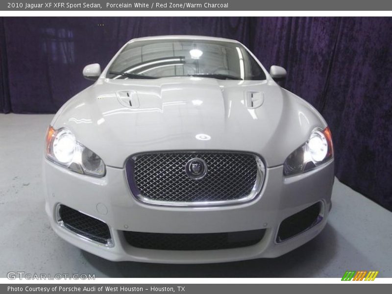 Porcelain White / Red Zone/Warm Charcoal 2010 Jaguar XF XFR Sport Sedan