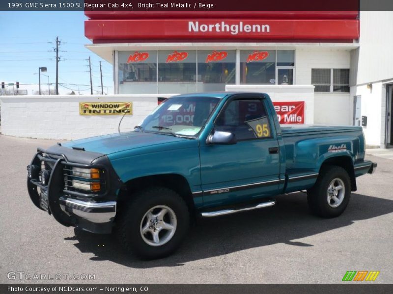 Bright Teal Metallic / Beige 1995 GMC Sierra 1500 SL Regular Cab 4x4