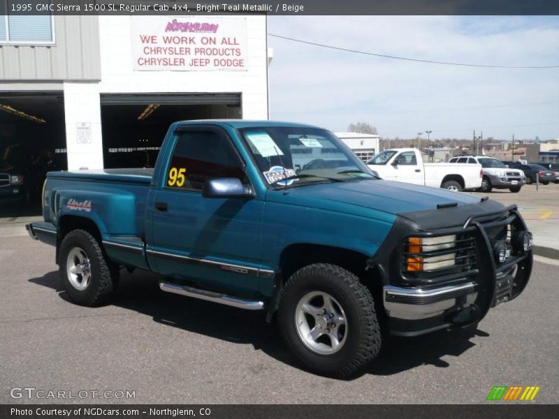 Bright Teal Metallic / Beige 1995 GMC Sierra 1500 SL Regular Cab 4x4