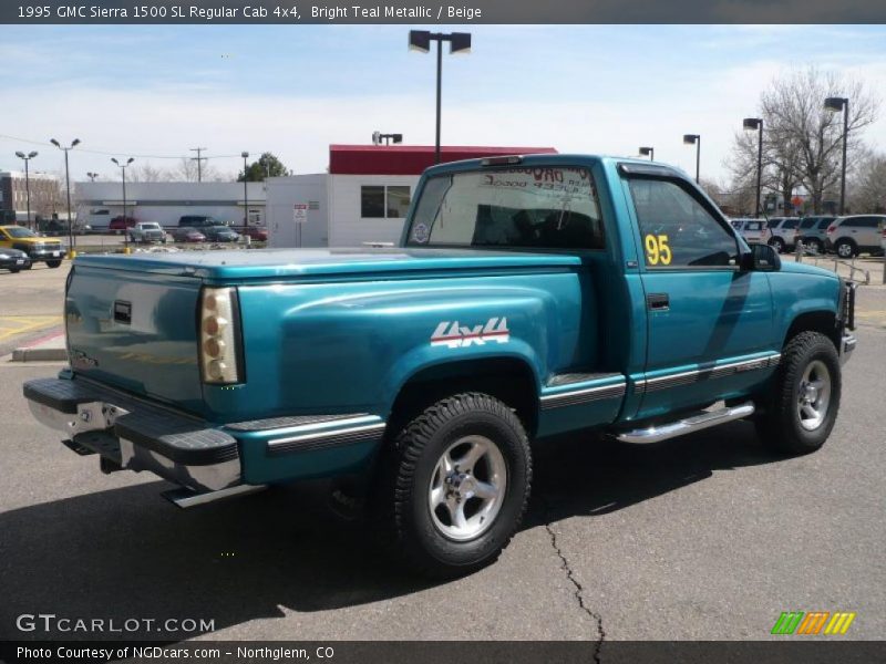 Bright Teal Metallic / Beige 1995 GMC Sierra 1500 SL Regular Cab 4x4