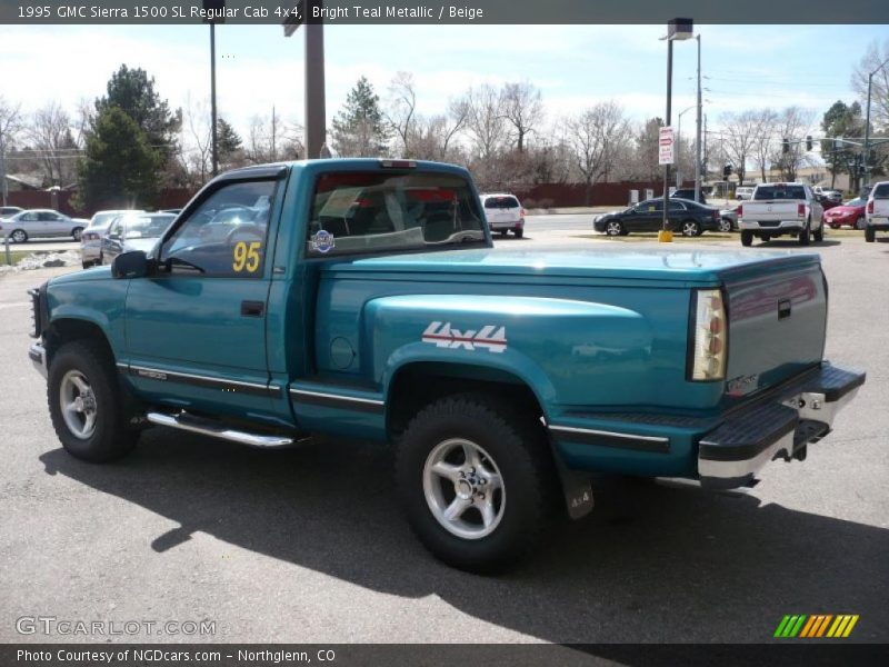 Bright Teal Metallic / Beige 1995 GMC Sierra 1500 SL Regular Cab 4x4