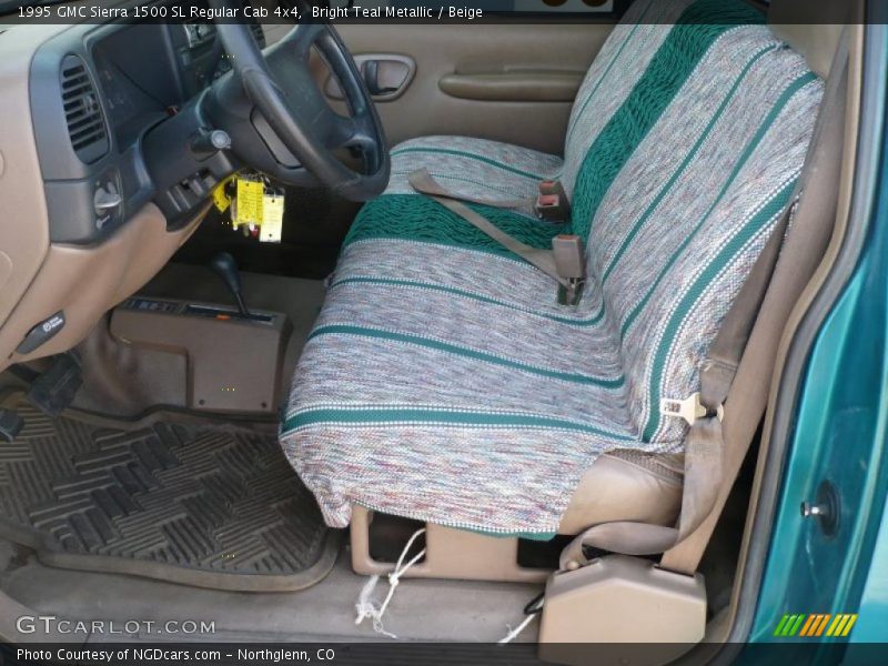 Bright Teal Metallic / Beige 1995 GMC Sierra 1500 SL Regular Cab 4x4