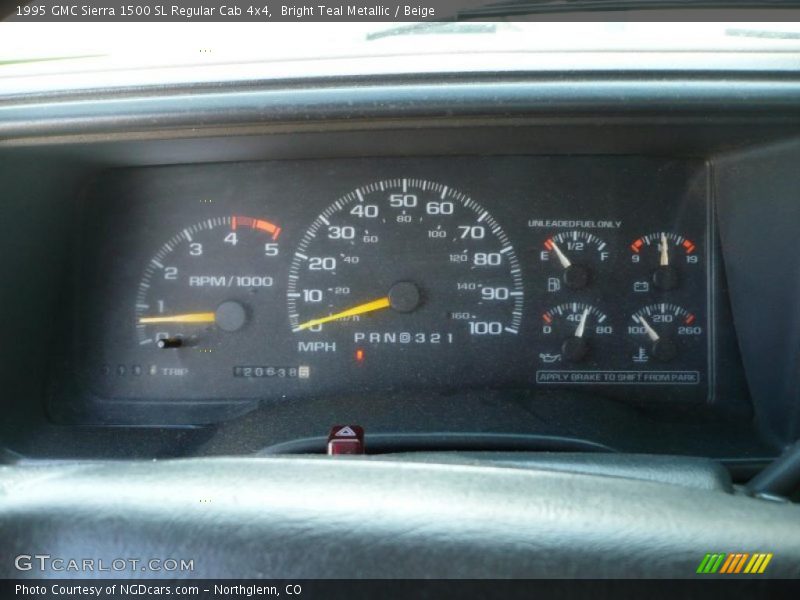 Bright Teal Metallic / Beige 1995 GMC Sierra 1500 SL Regular Cab 4x4