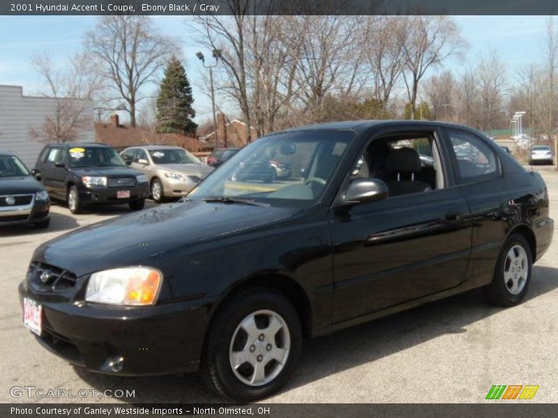 Ebony Black / Gray 2001 Hyundai Accent L Coupe