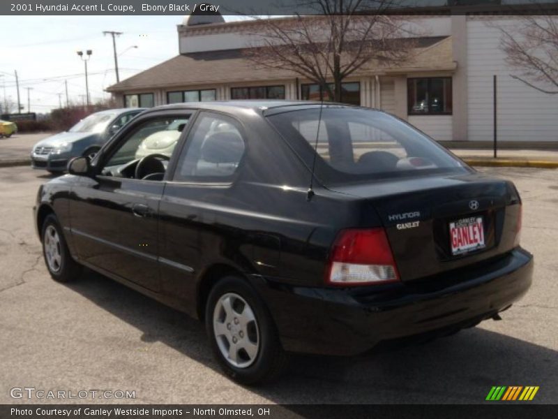 Ebony Black / Gray 2001 Hyundai Accent L Coupe