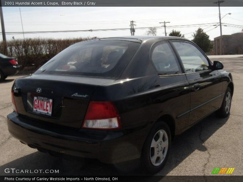 Ebony Black / Gray 2001 Hyundai Accent L Coupe