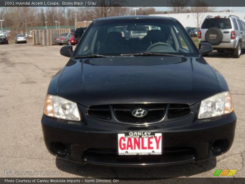 Ebony Black / Gray 2001 Hyundai Accent L Coupe