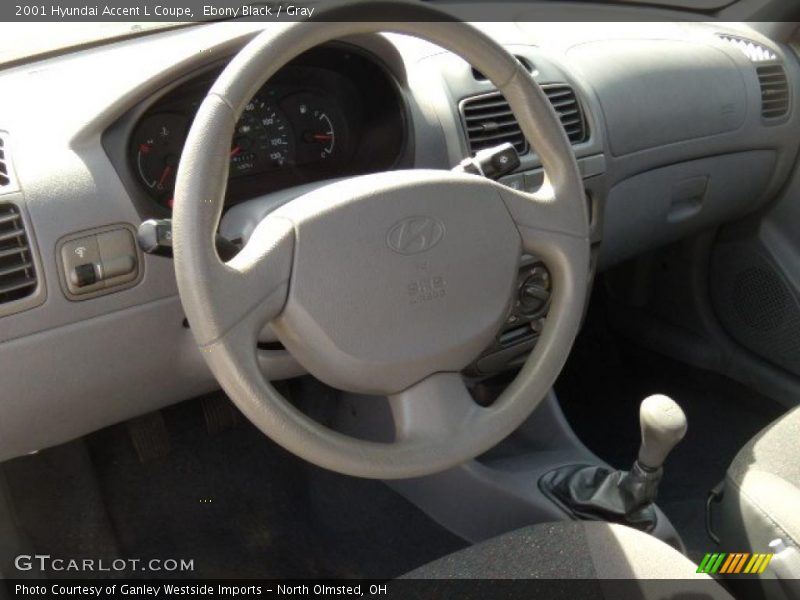 Ebony Black / Gray 2001 Hyundai Accent L Coupe