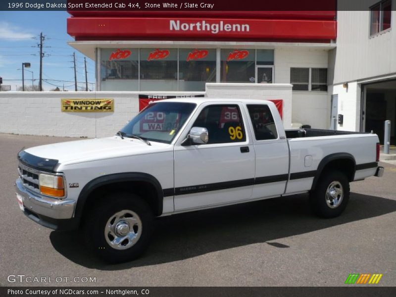 Stone White / Slate Gray 1996 Dodge Dakota Sport Extended Cab 4x4