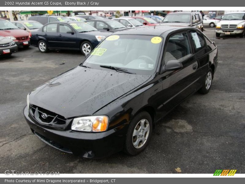 Ebony Black / Gray 2002 Hyundai Accent GS Coupe