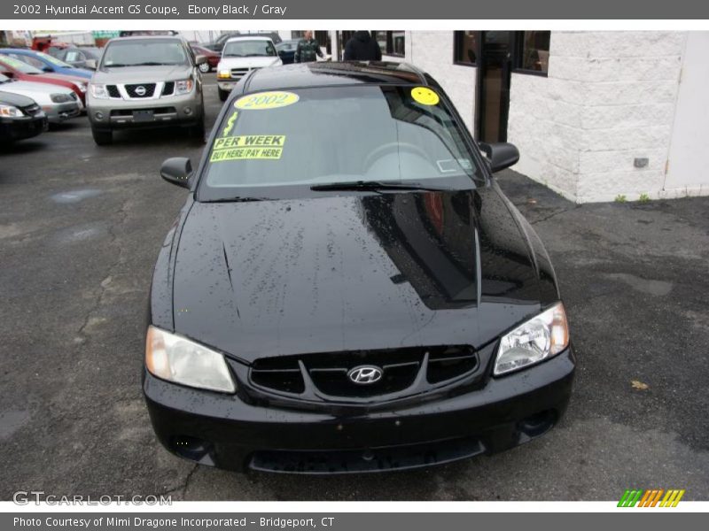 Ebony Black / Gray 2002 Hyundai Accent GS Coupe