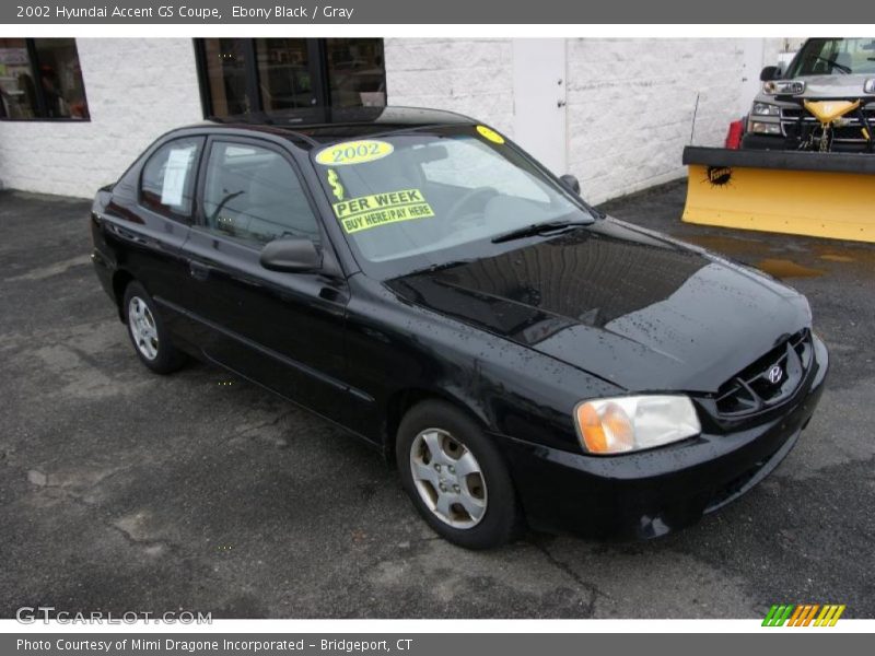 Ebony Black / Gray 2002 Hyundai Accent GS Coupe