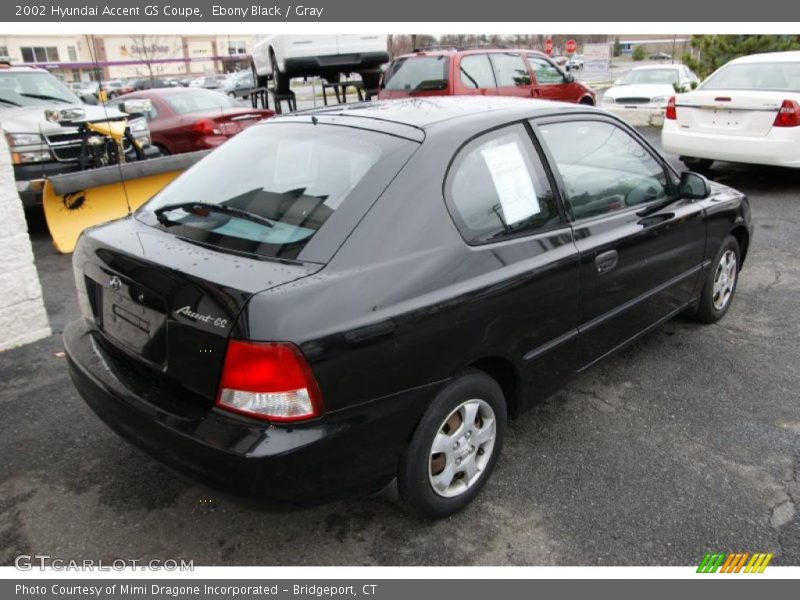 Ebony Black / Gray 2002 Hyundai Accent GS Coupe