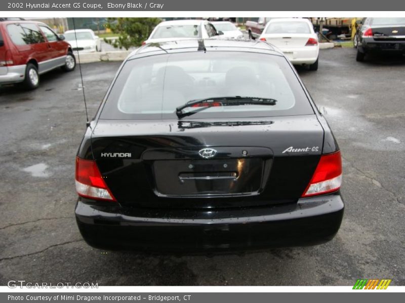 Ebony Black / Gray 2002 Hyundai Accent GS Coupe