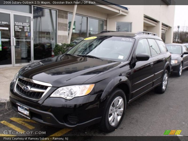 Obsidian Black Pearl / Off Black 2008 Subaru Outback 2.5i Wagon