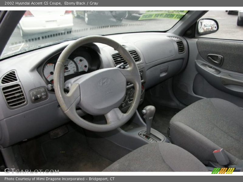 Ebony Black / Gray 2002 Hyundai Accent GS Coupe