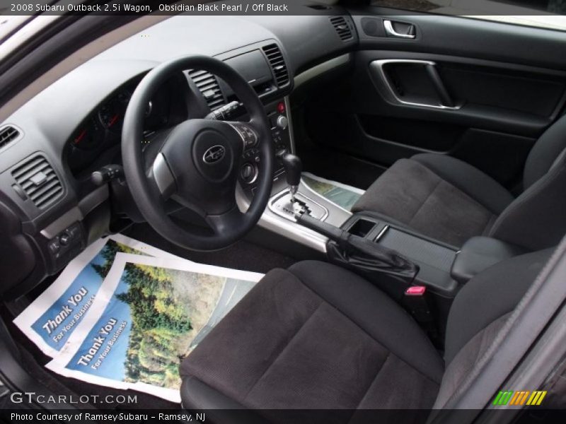 Obsidian Black Pearl / Off Black 2008 Subaru Outback 2.5i Wagon