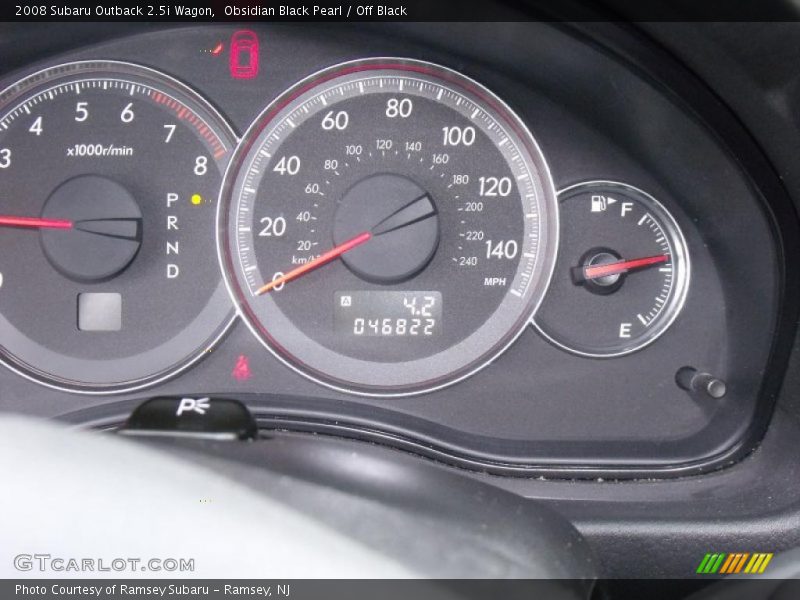 Obsidian Black Pearl / Off Black 2008 Subaru Outback 2.5i Wagon