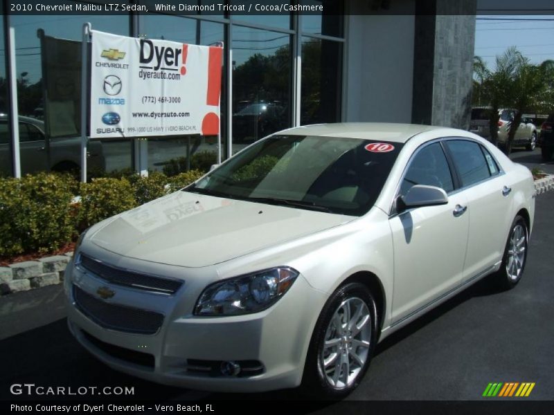 White Diamond Tricoat / Cocoa/Cashmere 2010 Chevrolet Malibu LTZ Sedan