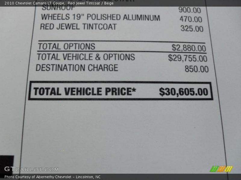 Red Jewel Tintcoat / Beige 2010 Chevrolet Camaro LT Coupe