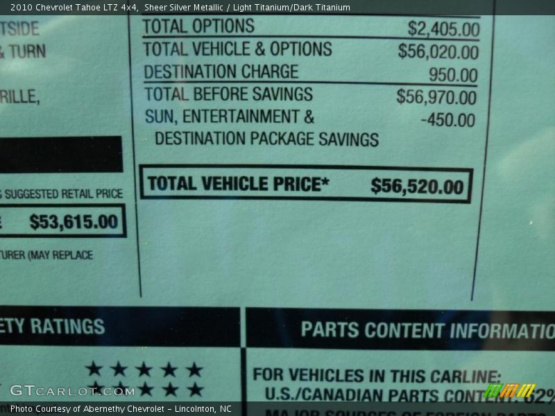 Sheer Silver Metallic / Light Titanium/Dark Titanium 2010 Chevrolet Tahoe LTZ 4x4