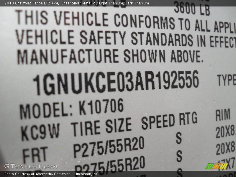 Sheer Silver Metallic / Light Titanium/Dark Titanium 2010 Chevrolet Tahoe LTZ 4x4