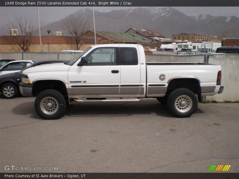 Bright White / Gray 1998 Dodge Ram 2500 Laramie Extended Cab 4x4