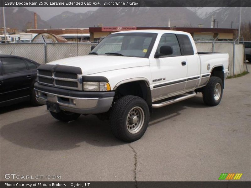 Bright White / Gray 1998 Dodge Ram 2500 Laramie Extended Cab 4x4