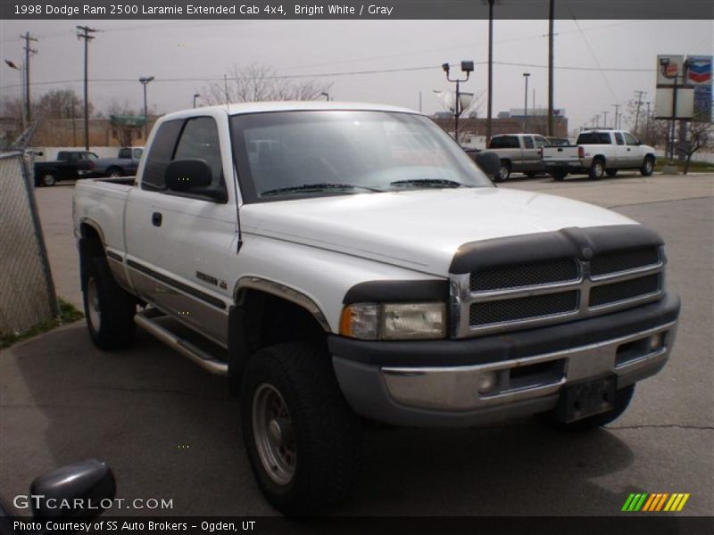 Bright White / Gray 1998 Dodge Ram 2500 Laramie Extended Cab 4x4