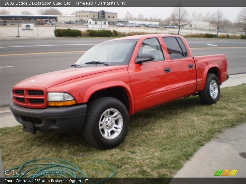 Flame Red / Dark Slate Gray 2003 Dodge Dakota Sport Quad Cab