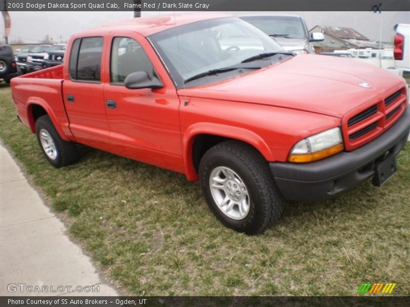 Flame Red / Dark Slate Gray 2003 Dodge Dakota Sport Quad Cab