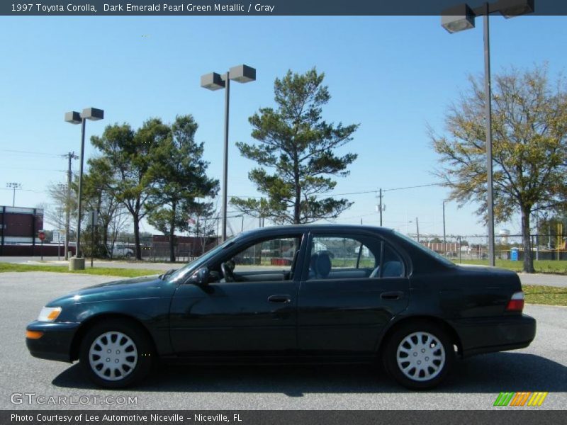 Dark Emerald Pearl Green Metallic / Gray 1997 Toyota Corolla