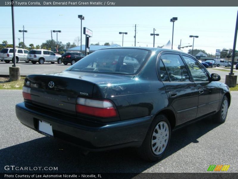 Dark Emerald Pearl Green Metallic / Gray 1997 Toyota Corolla