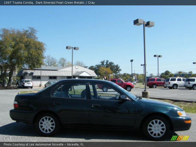 Dark Emerald Pearl Green Metallic / Gray 1997 Toyota Corolla