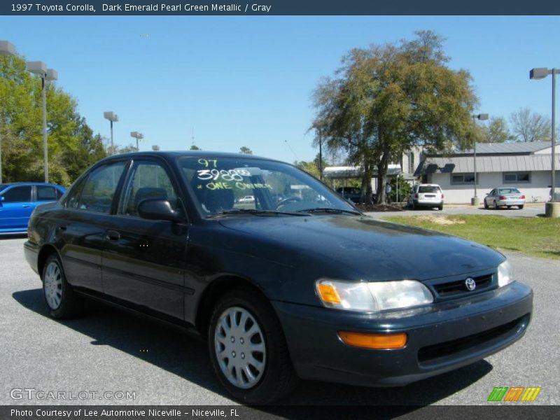 Dark Emerald Pearl Green Metallic / Gray 1997 Toyota Corolla